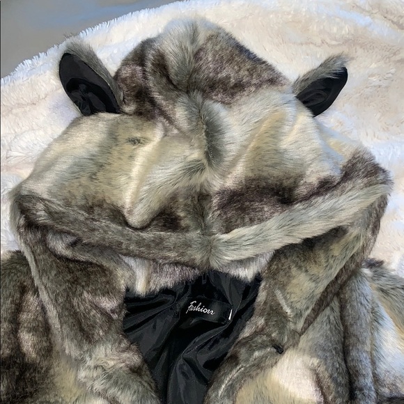 Jackets & Blazers - Faux Fur jacket with Animal Ears